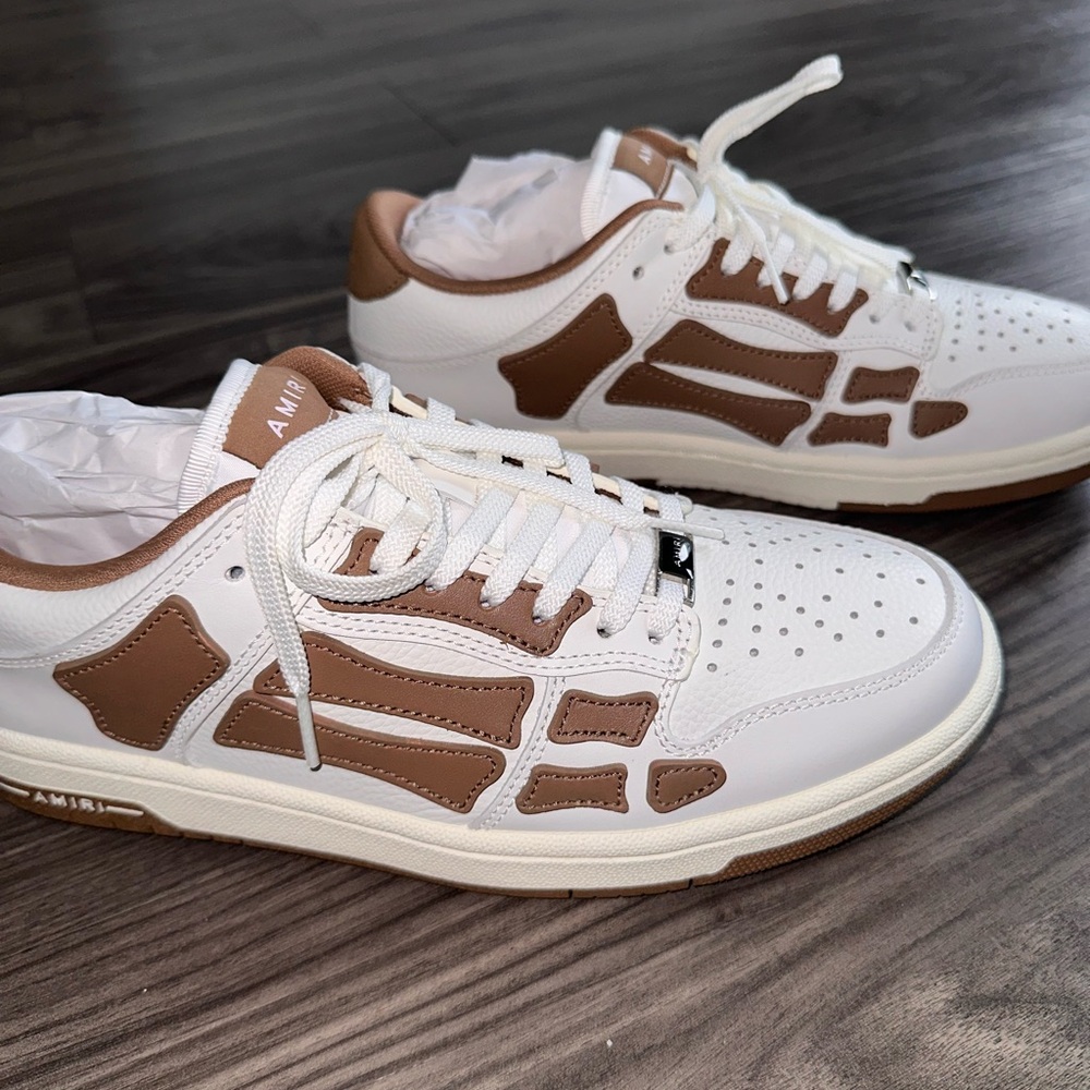 AMIRI White and Brown Retro Sneakers
